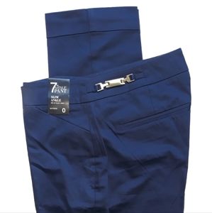 Navy Blue Slim Ankle Pants